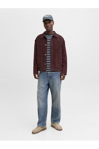 Jack & Jones Erkek Çizgili Nakis Islemeli Tisört - Norrebro - 12291021 Çok Renkli