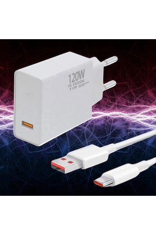 120w Usb Hızlı Type C Uçlu Kablolu Şarj Aleti Bx40