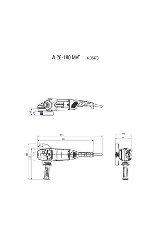Metabo W 26-180 MVT Büyük Taşlama 2600W 180mm