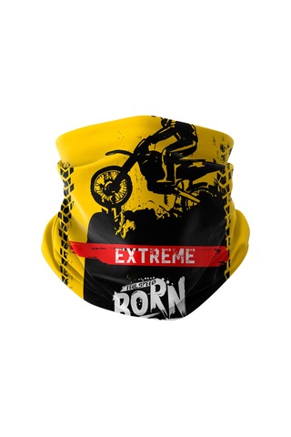 Bobrear Sarı Extreme Motocross Desenli Çok Amaçlı Buff Bandana Boyunluk Maske -