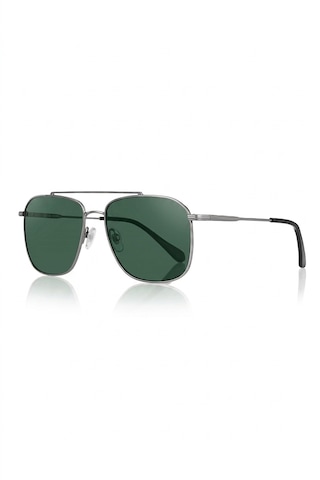 Daniel Klein Dk3284-2 Dikdörtgen Slim Line Yeşil Polarize Camlı Erkek Güneş Gözlüğü 53-20-145 Metalik Gri