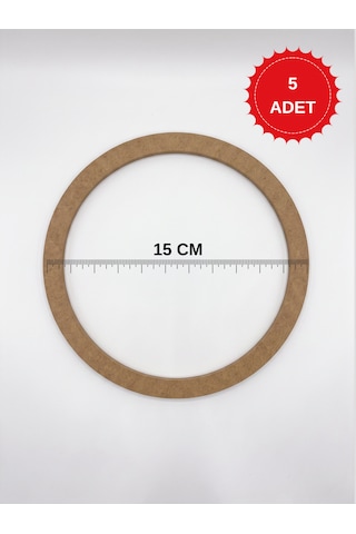 15 Cm Çapında Yuvarlak Ham Mdf Kasnak Seti 5 Adet - Dekoratif Hobi Ve El İşi Kasnağı Ahşap