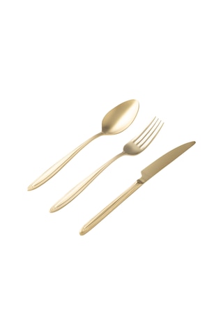 Mudo Home Essen 18 Parça Yemek Çatal Kaşık Bıçak Seti Mat Gold Altın