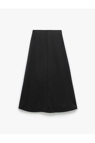 Koton A Kesim Krep Scuba Kumaş Midi Boy Etek Siyah 5sak10501ek Siyah
