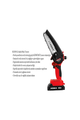 Rodex RDX9012 Kömürsüz Motor Çift Akülü Budama Testeresi Dal Budama Makinesi