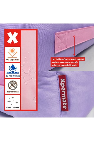 Xpermate Yuvi Kedi Yatağı Köpek Yatağı Tüy Tutmaz Kumaş Su İtici Kumaş Fermuarlı 55 x 60 x 23 CM