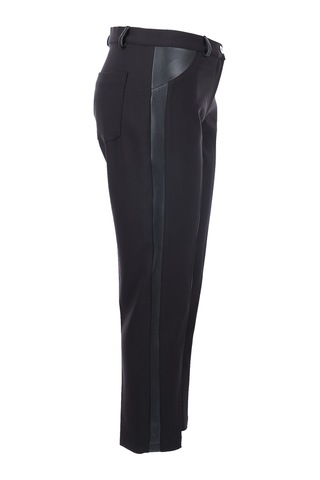 Tolga Saraçoğlu Kadın Polyester Kumaş Düz Paça Yan Şerit Detaylı Pantolon 25kts30286 Siyah