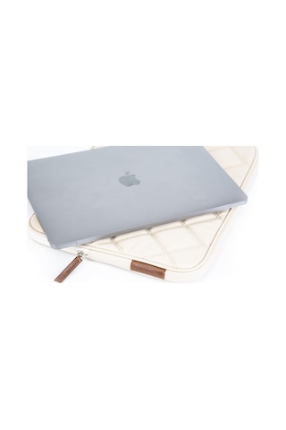 Bej Laptop Kılıfı 16'' İnç Apple Uyumlu MacBook Pro Air Huawei Evrak Çantası