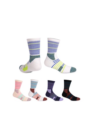 Lemestar Spor Çorapları Basketbol Bisiklet Turizm Kayaklama Orta Boy Antrenman Topuk Ayak Üstü Yumuşak Yastık Kaymaz Dikiş Desenli Tek Çift Pembe