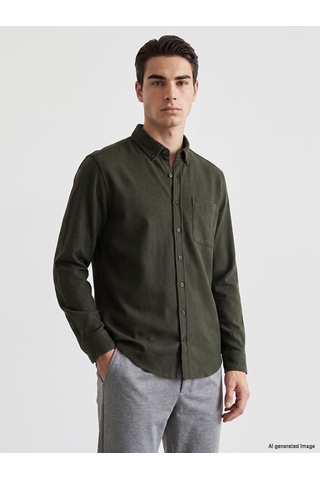 Lcwaıkıkı Classic Haki Regular Fit Erkek Gömlek