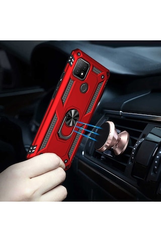 Oppo A15 Yüzüklü Standli Vega Kilif Ekran Koruyucu 510713564