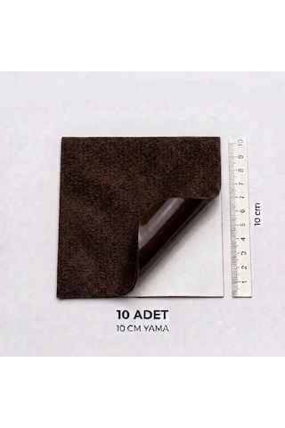 Halfart Kendinden Yapışkanlı Alcantara Tamir Yaması 10x10 Cm 10 Adet Süet Kumaş Deri Koltuk Araba Onarım Yaması Acı Kahverengi