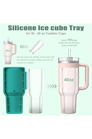 Teltree Stanley Tek Parça Silikon Buzluk - Yemek Grubu, Kolay Çıkarım, -40 C'den 250 C'ye Dayanıklı, Yeşil Çok Renkli