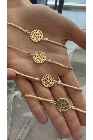 Yaşam Çiçeği Bileklik YŞM-8 Sarı Altın