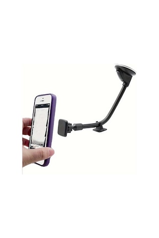 Xuweiwei Siyah Evrensel Telefon Araba Tutucu Uzun Kol Mobil Stand Destek Braketi Mıknatıslı Montaj