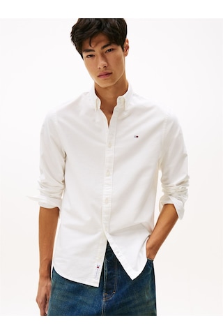 Tommy Hilfiger Tjm Reg Oxford Shırt Ext Erkek Beyaz Gömlek - Dm0dm21298