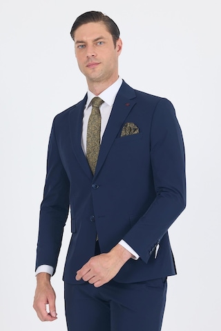 İmza Lacivert Mono Yaka Yarım Astar 6 Drop Slim Fit Beli Lastikli Takım Elbise 1001250121 Lacivert