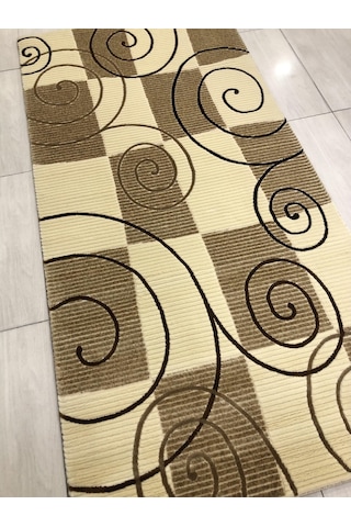 Saray Halı Vizyon 10325 A 100X200 Kahve Krem 2 Metre Yolluk !