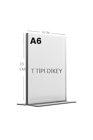 Heroglas A6 T Tipi Dikey Masa Üstü Şeffaf Pleksi / Föylük-fiyatlı