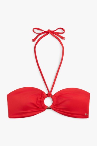 Tommy Hilfiger Kadın Boyundan Bağlamalı Turuncu Bikini Üstü-13347