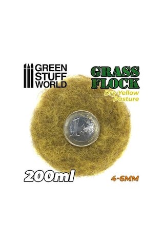 Static Grass Flock 4-6mm Dry Yellow Pasture 200ml Model Çim Malzemesi