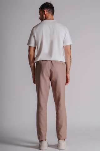 Erkek Yandan Cepli Beli Lastikli Keten Dokulu Relaxed Fit Jogger Pantolon Vizon Vizon