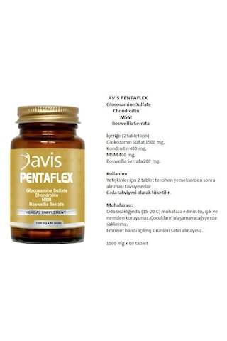 Avis Pentaflex Glucosamine Sulfate Msm 60 Tablet