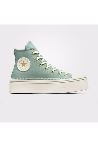 Converse Chuck Taylor All Star Lift Unisex Yeşil Platform Sneaker Düz A07547c Yeşil