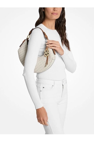 Michael Kors Kadın Marka Logo Baskılı Gold Aksesuar Detaylı Ayarlanabilir Omuz Askılı Günlük Kullanıma Uygun Şık Bej Omuz Çantası 30f5gq4l6b 149