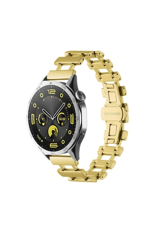 Gear S3 Uyumlu Armx- Krd-96 22mm Metal Kordon-gold