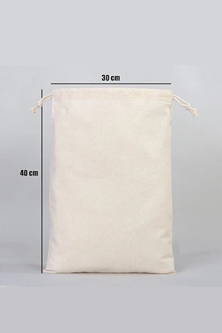 Ayakkabı Terlik Torbası 30 X 37 Cm., 2 Adet, Ham Doğal Bez Kumaş Sade