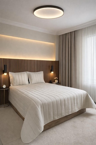 Velmira Jakarlı Kadife Elyaf Dolgulu Yatak Örtüsü 240x240 Cm Krem Krem