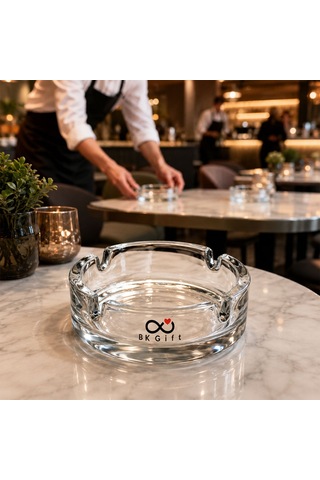 Logonuza Özel 10 Adet Bistro Cam Küllük 11 Cm Yuvarlak Kurumsal Promosyon Küllük