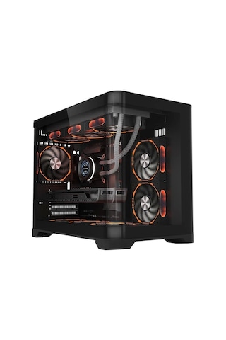 1st Player Uvıew Uv6 Siyah 750w 80+ Sılver Atx 3.1 Argb 3x12cm Fan Panoramik Temperli Cam Usb 3.0 M-