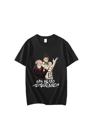 Noıssey Kırmızı Etiket Gala Erkek T-shirt Jujutsu Kaisen Model88 16931 Siyah