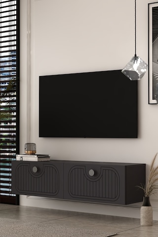 120dhdtda3ag Hera Lazer Desenli Duvara Monte Tv Sehpası Antrasit-gümüş