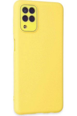 Cosmotex Newface Samsung Galaxy Uyumlu A22 Kılıf Lansman Glass Kapak - Sarı