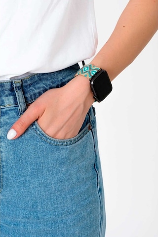 Hippi Charm Siyah Örgü Apple Uyumlu Watch Kordonu 42-44-45-49 Mm