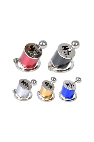 Hareketli Araba Vites Anahtarlık Altı Hız Manuel Vites Dişli Shifter Topuzu Metal Anahtarlık