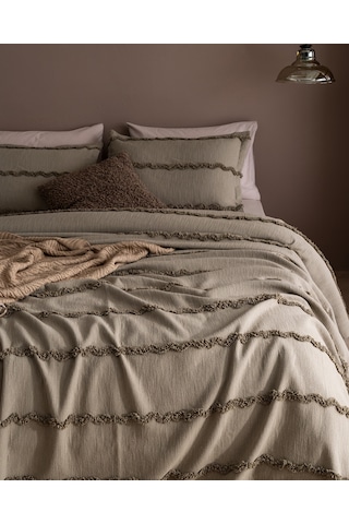 Madame Coco Rostrenen Tek Kişilik Pamuklu Yatak Örtüsü - Haki 8684427179895 Çok Renkli