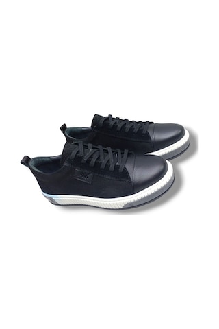 Growish Gr0265 Hakiki Deri & Nubuk Kaydırmaz Ray Taban Sneaker Ayakkabı Siyah