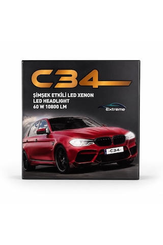 C34 Extreme H11 Şimşek Etkili Led Xenon Far Ampulü 6000k 60w 10800lm 2 Li Takım