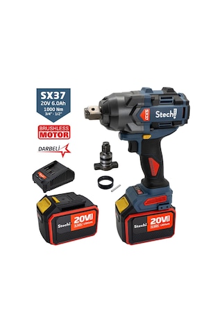 Stechend SX37-2 x 6.0 Darbeli Somun Sıkma 3/4" 1000Nm 20V 6.0Ah
