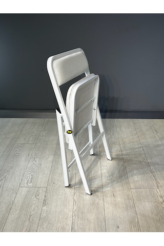 Hey 3'lü Katlanır Kamp Sandalyesi Piknik Sandalyesi Beyaz