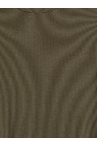 Lcw Modest Haki Dik Yaka Kadın Fitilli Body