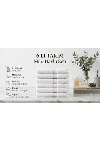 'lı Pamuklu Mutfak Havlusu Seti 30x50 Cm Kurulama Bezi El Havlusu Yüksek Su Emici Yumuşak Dokulu Beyaz
