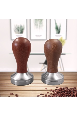 Wezone Kahve Toz Basıcı Seti: 53mm Paslanmaz Çelik Ve 58mm Alüminyum, Ahşap Saplı İtalyan Tarzı Espresso Press Fonksiyonel, Ergonomik Diğer