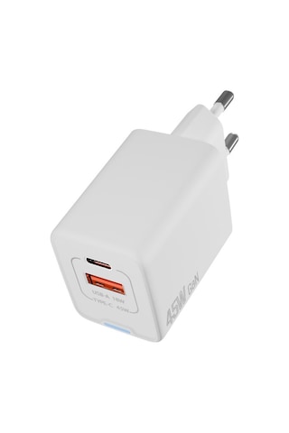 S-link Sl-ecg45 45w Pd + 18w Usb Qc 3.0 Gan Beyaz Şarj Aleti