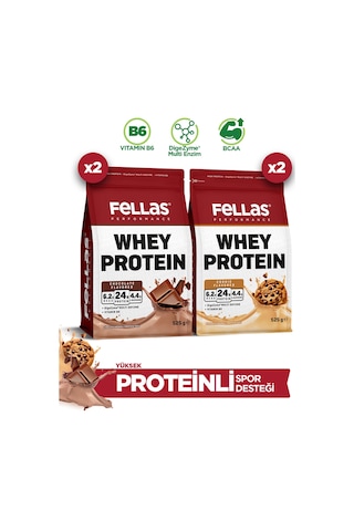 Whey Protein Tozu Çikolata Aromalı 525 G X 2 + Whey Protein Tozu Kurabiye Aromalı 525 G X 2 Çikolata - Kurabiye
