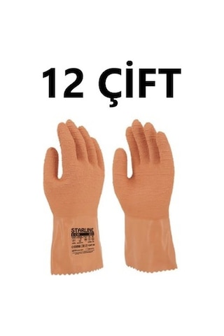12 Çift Doğal Kauçuk Tıbbı Atık Eldiveni Starline E-530 Large Beden